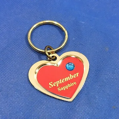 Vintage Keychain September Heart Collectable Metal Keyring • $2.56