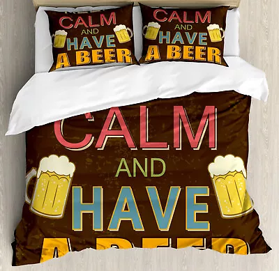 Keep Calm Duvet Cover Set Have A Beer Vintage • £32.99