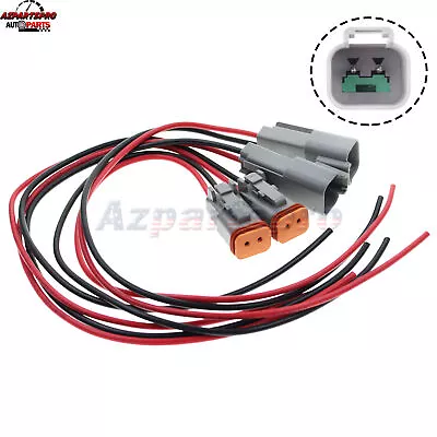 2 X Deutsch DT 2-Pin Pigtail Kit 14AWG Pure Copper GPT Wire Connector Plug • $11.98