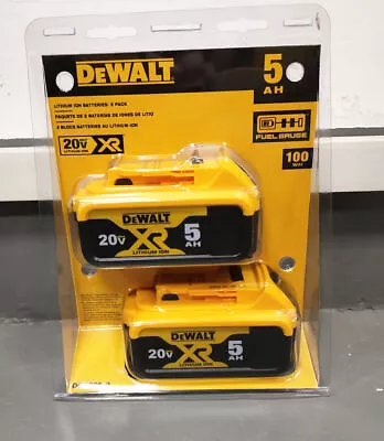 2 Pack Dewalt DCB205 20 Volt Lithium 5.0 Amp Battery DCB205-2 New • $77