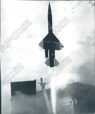 1959 Cape Canaveral Florida Bomarc Interceptor Missile Test Launch Press Photo • $15