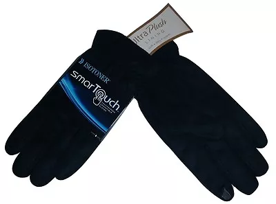 ISOTONER Mens SmarTouch TOUCHSCREEN TEXT Gloves-Ultraplush Black-M L-$55 • $14.95