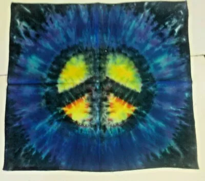$8.99 • Buy Sunshine Joy Peace Sign Tye Dye Rainbow Bandana Headband 100% Cotton Hanky