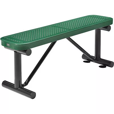 48 L Outdoor Steel Flat Bench Perforated Metal Green • $285.12