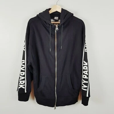 $75 • Buy IVY PARK | Womens Black Logo Tape Hooded Jacket [ Size S Or AU 10 ]