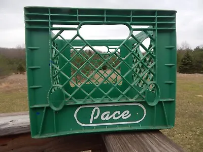 Vintage Pace Dairy Green Plastic Milk Crate Huskeylite • $14.99