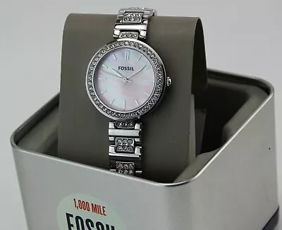 New Authentic Fossil Karli Crystals Silver Mop Dial Women's Bq3182 Watch • $69.99