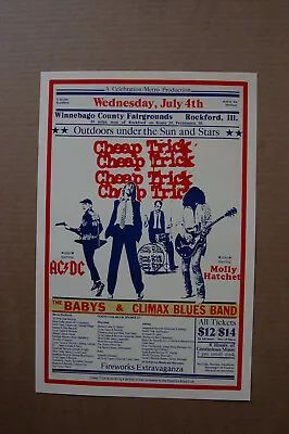 $4.50 • Buy Cheap Trick Concert Tour Poster 1979 Winnebago County Fairgrounds Rockford Ill--