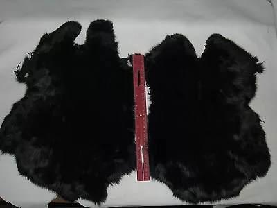 2 Very Nice Black Dyed Rabbit Skins • $25