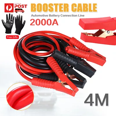 2000AMP Heavy Duty 4M Long Jumper Leads Jump Starter Booster Cables Car Truck • $23.99