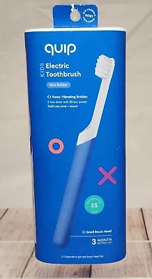 Quip Kids Electric Toothbrush Blue Rubber Small Brush Head New 2 Minute Timer • $12