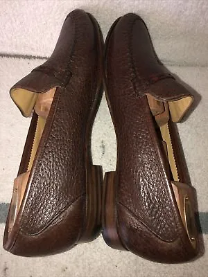 Euc Moreschi Full Genuine Peccary Leather Loafers Mens Shoes 12m Made In Italy • $122