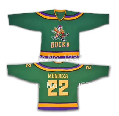 Movie Luis Mendoza #22 Mighty Ducks Hockey Jerseys Sewn Custom Names Youth/Adult • $49.90
