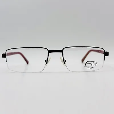 Flair Eyeglasses Men Ladies Angular Black Red Half Rim Titanium Mod. 484 New • $80.82