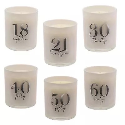 Birthday Champagne Scented Glass Candle With Silver Detail - Choose Age • £10.29