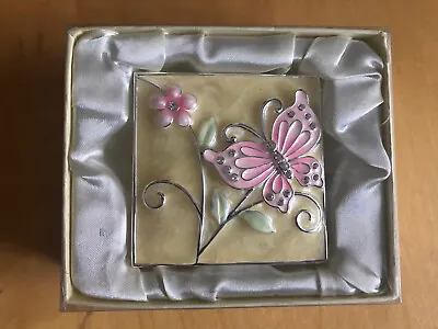 Lesser And Pavey Butterfly Enamel Trinket Box • £4.99