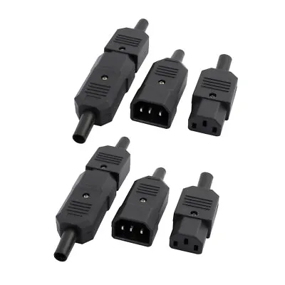 4pairs 10A AC 250V IEC Type Plug C13 C14Male Female Power Socket Connector Black • £12.86