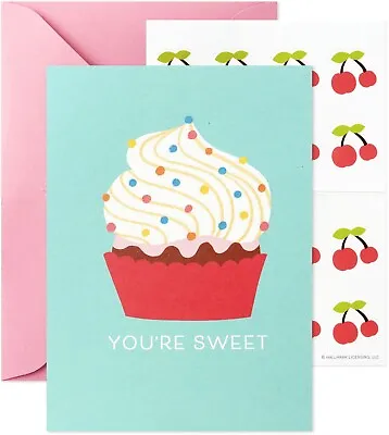 Hallmark: You're Sweet━Glitter Cupcake (Blank Note Cards) Sealed Box Of 24 NEW • $9.99