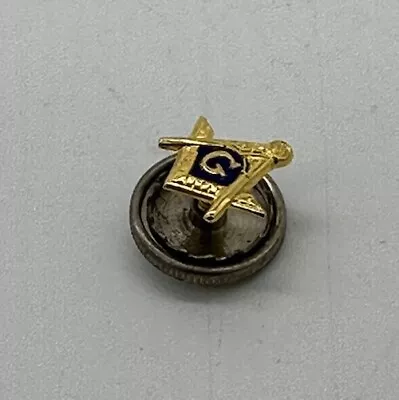 Vintage Gold Freemason Mason Tiny Member Lapel Pin - Masonic Screw Back • $19.95