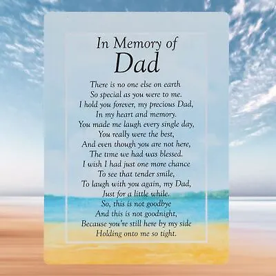 In Memory Of Dad - Graveside Waterproof Memorial Card | Sentiment Poem | Tribute • £2.99