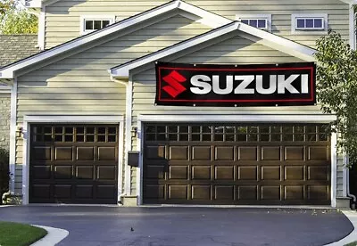 Suzuki Logo Banner Flag 2x8 FT Motocross Bike Car Show Garage Wall Decor Sign US • $14.97