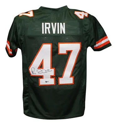 Michael Irvin Autographed/Signed College Style Green XL Jersey Beckett 40169 • $179.99