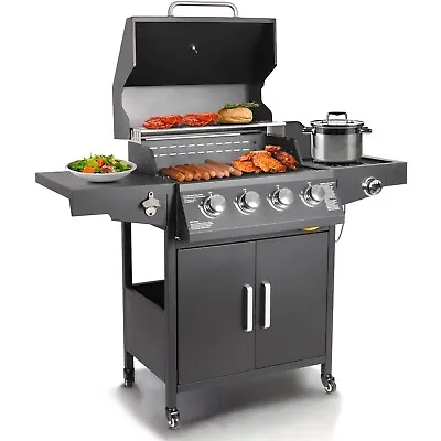 Propane Gas Barbecue Stove With 4 Burners Side Burners Steel Barbecue Truck • $225.99