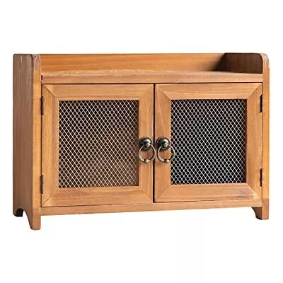  - Storage Cabinet Mini Countertop Cabinet Wood Organizer For Kitchen Living  • $62.48