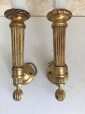 2 Old Golden Bronze Lamp Circa 1900 Wall Light • $199