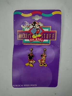 1995 Mickey Stuff For Kids Enamel Earrings Minnie Mouse Surgical Steel Posts • $6.99