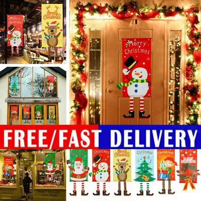 Merry Christmas Outdoor Banner Hanging Sign Flag Ornament Xmas Home Party DecoRO • $11.32