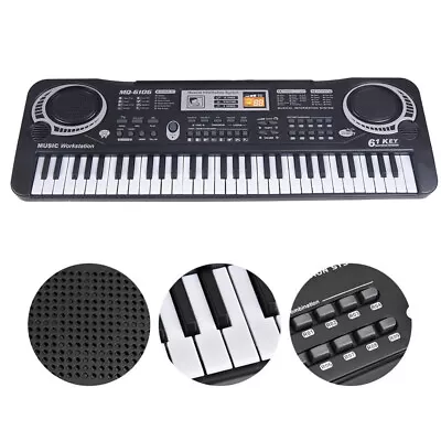 61 Keys Digital Electronic Keyboard Piano With Microphone For Kids Black I4H6 • $25.99