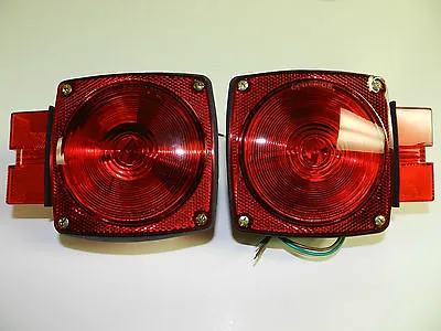 Trailer 7 8 Function Light Stop Turn Tail Light Taillight Square Red - PAIR • $18.49