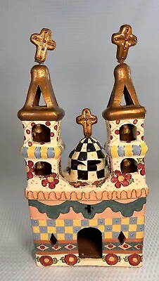 Colorful Mexican Folk Art Terra Cotta Pottery Church Hand Painted Signed & Dated • $176.39