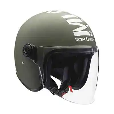 Royal Enfield Helmet MLG Copter Face Long Visor Helmet - Green • £78.75