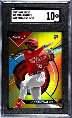 2023 Topps Finest Jordan Walker Gold Refractor #60 41/50 SGC 10 POP 1 • $159.99