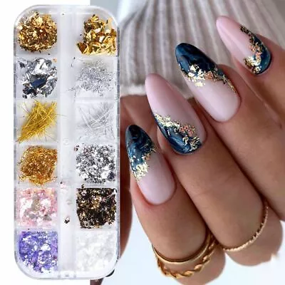 Foil Platinum 3D Nail Art Decorations Manicure Accessories DIY Nail Jewelry • £4.34