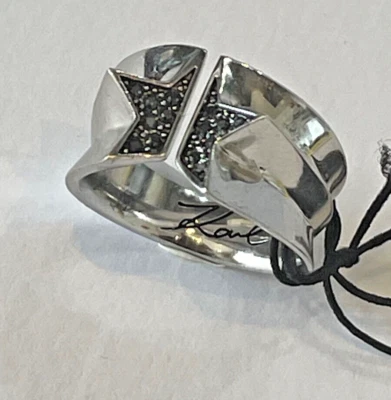 £2.20 • Buy Stunning Women's Cute Karl Lagerfeld Star-Shaped Ring With Swarovski Crystals