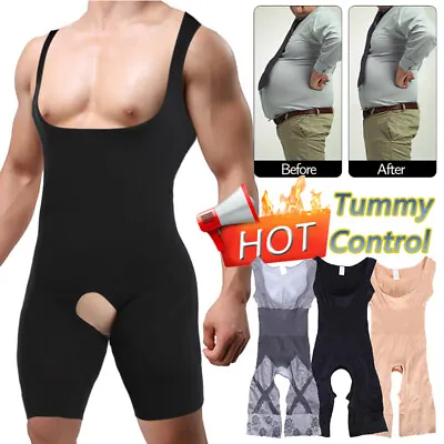 Men's Tummy Control Bodysuit  Body Shaper Girdle Compression Slimming Suit Short • $16.79