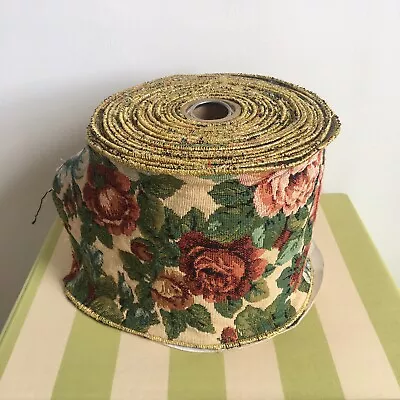 Tapestry Ribbon English Cottage Rose Floral Pattern Wired Edge Crafting Crafts • £24.95