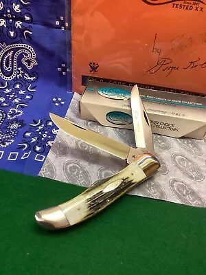 Vintage Case Xx Folding Hunter Knife Stag-grey Etch 4 Dot-mintbox • $275