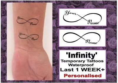 £5.99 • Buy INFINITY X5 Temporary Tattoos Wrist Your Own Name Custom WATERPROOF Last 1WEEK+