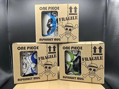 $90 • Buy 3set Alphabet Mug ONE PIECE Teacup Jump Shop Official Goods Made In Japan Luffy