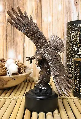 Wings Of Glory Swooping Eagle Bronze Electroplated Figurine With Base Statue • $49.95