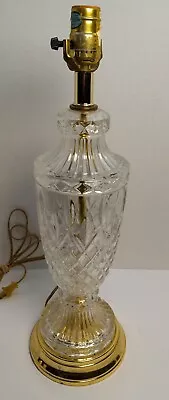 Vintage Table Lamp Cut Glass Lead Crystal Glass Tested Works • $39