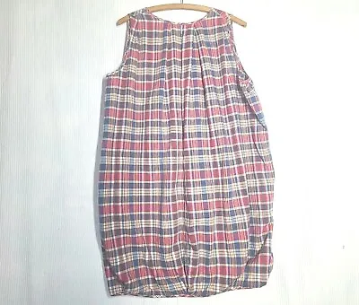 Nepenthes Japan Plaid Bubble Dress Cotton Made In USA Open Size Madras Mod Rare  • $59