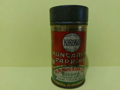 Vintage Korona Metal Can Container Art Deco Era Hungarian Paprika Great Litho • $7.77