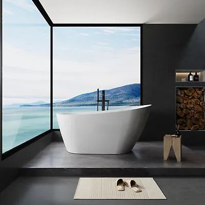55  59  63  Freestanding Acrylic Bathtub Stand Alone Soaking Tub W/ Overflow • $898
