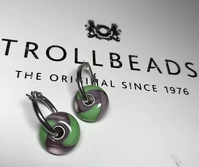 Trollbeads Green Purple Armadillo Bead Earrings • $105.68