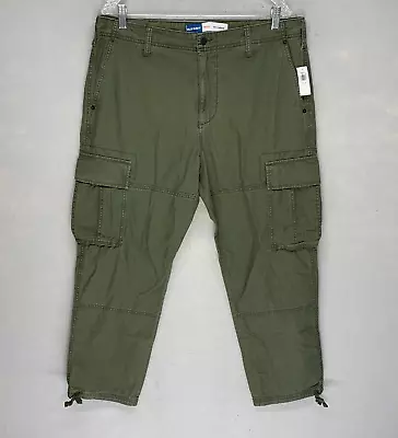 Old Navy Mens Baggy Loose Grunge Tapered '94 Cargo Pants Cotton 36x32 Green NWT • $25